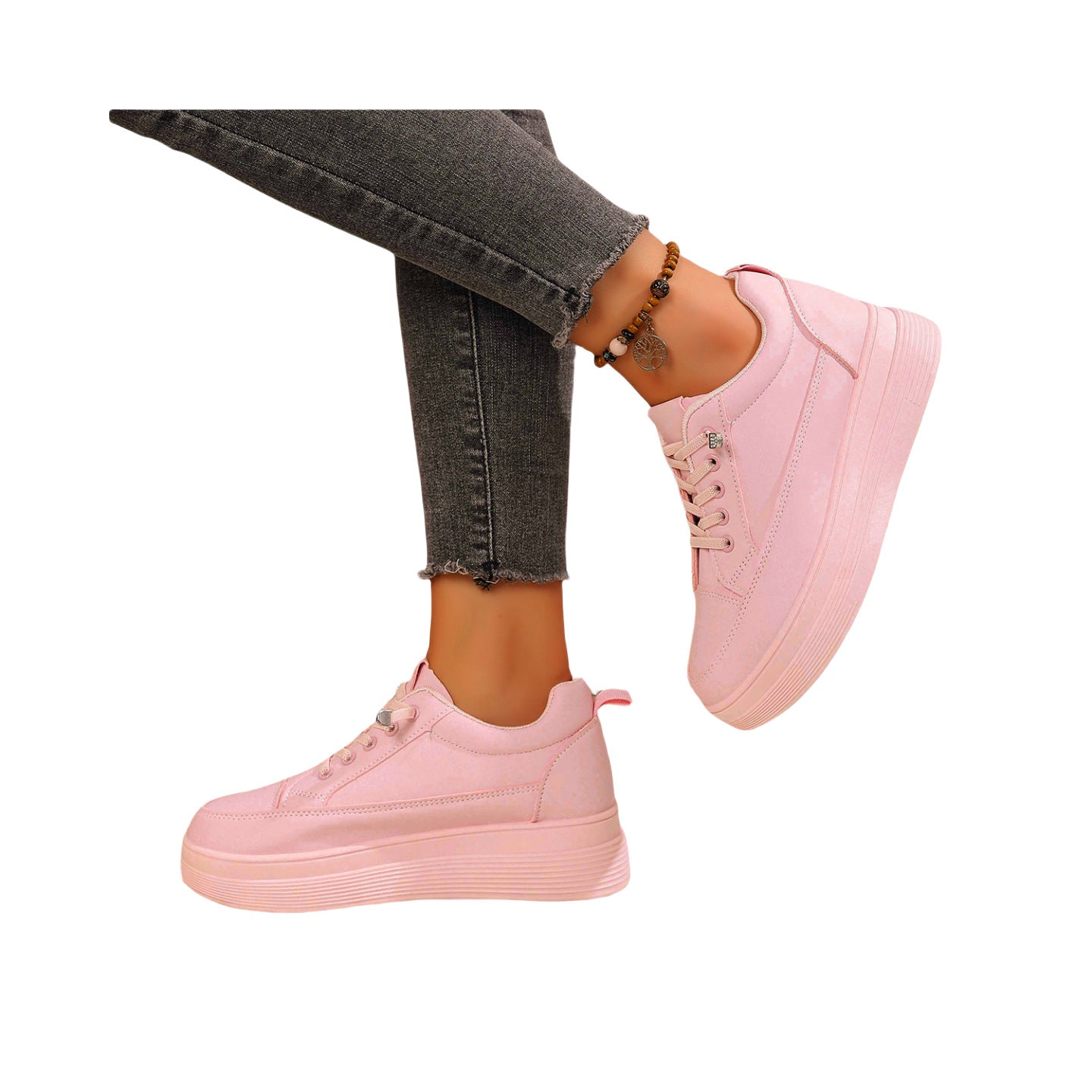 Thick soled height increasing board shoes